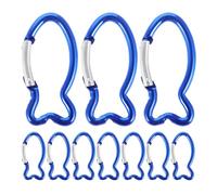 DECHOUS 10 Piezas Mosquetón para Acampar Forma de Pez de Aleación de Aluminio, Multi-Funcional para Senderismo y Pesca, Seguro y Resistente para Actividades al Aire Libre