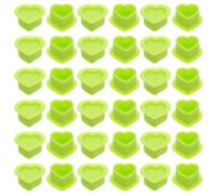 DECHOUS 100 piezas Unidades Copas de Tinta para Tatuaje Silicona con Base Estable Diseño Corazón Color Verde para Suministros de Tatuaje