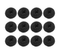 DECHOUS 12 Piezas Moldeador de Moños Tipo Dona Pequeños para Niñas, Accesorios Negros de Silicona, Mini Máquina para Hacer Bollos Desordenados, Adecuado para Peinados Diarios