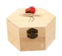 DECHOUS 1pieza Hexagonal Colorido Caja De Flores Simuladas Madera Para Decoración Del Hogar y Días Especiales
