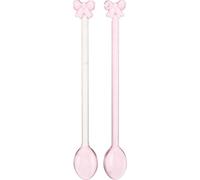 DECHOUS 2 Cucharas de Vidrio Forma de Lazo de Mariposa, Resistentes al Calor y Creativas para Mezclar Café y Alimentos en Casa, Pack de 2 Unidades