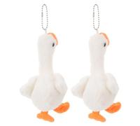 DECHOUS 2 Llaveros de Peluche de Ganso Cadena de Perlas Adornos Suaves para Llavero Colgantes para Regalos de Shower y Fiestas Temáticas Accesorios para Bolsas y Máquinas de