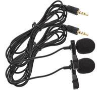 DECHOUS 2 Micrófonos de Solapa Mini Clip Cable de 15 M y Conector de 35 MM Compatibles PC y Teléfono para Grabación de Conferencias y Vídeo Accesorios para Karaoke y Streaming