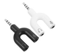 DECHOUS 2 Piezas Adaptador Divisor de Auriculares en Forma 3,5mm para Teléfonos Móviles, Conexión Dual y Diseño de Plástico y Metal para Reducción de Enredos