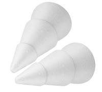 DECHOUS 2 Piezas Árbol de Navidad de Espuma en Cono, Mini Adorno Blanco | Manualidades y Decoración Diy, Diseño Espejo, para Mesa y Reuniones Familiares