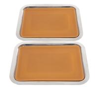 DECHOUS 2 Piezas Bandeja de Disección de Metal Revestimiento de Cera, Amarillo, Fácil de Limpiar, para Experimentos de Biología y Entornos Científicos