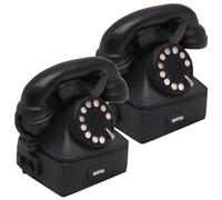 DECHOUS 2 Piezas de Adorno Vintage de Teléfono Antiguo en Resina Negra para Decoración del Hogar y Accesorio para Fotografía Estilo Elegante y Ambiente Artístico
