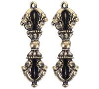 DECHOUS 2 Piezas de Colgante Budista de Latón Dorado Estilo Retro, Medallón Tibetano Ritual Símbolo de Fe para Llavero Versátil