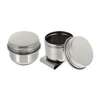 DECHOUS 2 Piezas de Recipiente para Limpiar Pinceles Tapa Copa de Paleta de Aceite Cilíndrica de Acero Inoxidable y Plástico Lavapinceles Portátil para Pintura Artística y Reutilizable