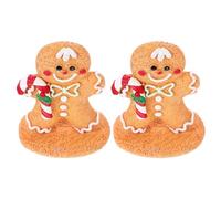 DECHOUS 2 Piezas Figuritas de Hombrecitos de Jengibre en Miniatura de | Adorno Navideño para Centro de Mesa, Uso Versátil en Mesas y Escaparates, Estilo Bonito