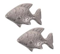 DECHOUS 2 Piezas Pez de Hierro para Cocinar en Forma de Pescado, Utensilio de Hierro Plata que Mejora la Eficiencia y Salud Familiar en Recetas Chinas y Occidentales