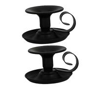 DECHOUS 2 Piezas Portavelas De Hierro Candelabros para Candelabros Platos Decorativos para Velas Candelabros Negros Candelero Decorativo Velas De Pilar Hierro Metalico Simple Planchar