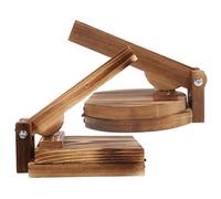 DECHOUS 2 Piezas prensador de bola de masa de madera fabricante de piel de bola de masa tortilla aparato de cocina prensador de bolas de masa hervida antiguo morir máquina de la torta