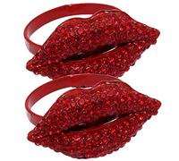 DECHOUS 2 Piezas servilletero Anillo de servilleta de San Valentín Anillo de servilleta de Mesa de Comedor Hebillas de servilleta prácticas Decoraciones de Comedor Boda pedrería aleación