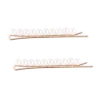 DECHOUS 2 Pinzas Pelo Perlas Sintéticas Doradas, Horquillas Elegantes de Aleación, Sujetan Bien el Cabello, Fáciles de Colocar para Mujeres y Niñas