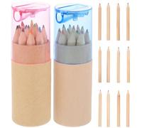 DECHOUS 24 Lápices de Colores Acuarelables para Lápices de Pintura Portátiles de Madera Corta Set de Arte Escolar y Dibujo Infantil Colores Vivos y Lavables para Uso Diario