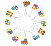 DECHOUS 24 Llaveros de Coche de Dibujos Animados de Pvc Suave, 6 Diseños Variados, Llaveros Infantiles para Fiestas de Cumpleaños, Amuletos para Mochilas y Calcetines Navideños