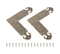 DECHOUS 2piezas Protector de Esquinas de Latón Vintage Guardas Decorativas para Muebles Esquinas Resistentes y Duraderas para Gabinetes Cajoneras y Mesas Acabado Retro Pulido