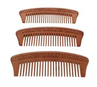 DECHOUS 3 Peines de Masaje Cabello de Madera de Melocotón Marrón, Antiestáticos, Fuertes y Seguros, Ideales para Adultos y Uso Diario