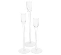 DECHOUS 3 Piezas Candelabro Moderno Portavelas de Cristal para Bodas, Vidrio, Decoración Navideña, CREA un Ambiente Cálido y Acogedor, Ceremonia de Propuesta y Cena Romántica