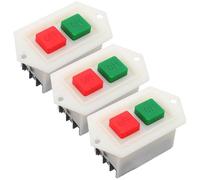 DECHOUS 3 Piezas Interruptor Pulsador Industrial para Amoladora Botón Inicio Detención Segura Control de Arranque y Parada para Taladro Banco Switch Duradero para Maquinaria
