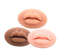 DECHOUS 3 piezas Piel Falsa de Silicona para Práctica de Tatuaje de Labios Módulo de Labios Falsos Profesional para Maquillaje y Perforación de Tonos Oscuro y Negro para Principiantes