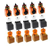 DECHOUS 30piezas Cajas De Almacenamiento De Dulces De Halloween Decoradas Fantasmas Gatos Negros y Calabazas Para Empacar Golosinas Galletas y Fiestas De Halloween