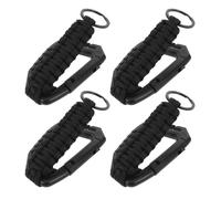 DECHOUS 4 Mosquetones Ajustables para Exteriores Gancho de Mochila de Metal Negro Llavero Mosquetón Forma de D para Botella de Agua Senderismo y Montañismo