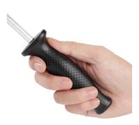 DECHOUS 4 Piezas Acero para Bruñir Varilla de Afilar de Acero Inoxidable Negro Mango Ergonómico, Afilado, para Cocina y Área de Trabajo Varios estilos