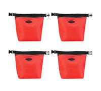 DECHOUS 4 Piezas Bolsa Térmica para Almuerzo Fiambrera Térmica Portátil Reutilizable de Nylon, Gran Capacidad, Rojo, Aislante, para Estudiantes y Oficina, Lunch Storage y Exterior