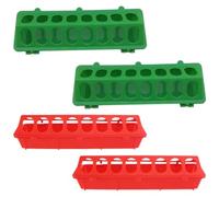 DECHOUS 4 Piezas Comedero Multifunción para Palomas y Pollos de Rojo y Verde Diseño Antiderrames para Jaulas de Aves Pequeñas Capacidad Amplia y Duradera