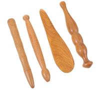 DECHOUS 4 Piezas Masajeador de Pies de Madera, Palo de Masaje Raspador, Masajeador de Puntos de Acupuntura, Retro y Tradicional, para Después Caminata Larga y Ver Tv
