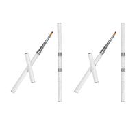 DECHOUS 4 Piezas Pinceles Delineadores para Uñas Profesional Pincel para Esmalte Gel y Detalles de Uñas Rotulador de Doble Punta para Decoracion Diseño Artistico