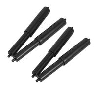DECHOUS 4 Piezas Soporte para Rollo de Papel Higiénico de Plástico Abs con Varilla Ajustable y Resorte, Diseño Versátil para Baño, Núcleo de Repuesto Negro