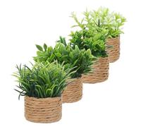 DECHOUS 4piezas Plantas Verdes Simuladas para Casa de Muñecas de Mini Planta Decorativa Maceta para Mini Jardín de Manualidades y Decoración de Interiores