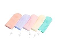 DECHOUS 5 Bolsitas de Malla para Jabón en Barra 6 Capas Gruesas Colores Surtidos Verde Beige Naranja Rosa Morado Bolsa Espumosa y Exfoliante para Baño y Viajes