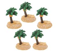 DECHOUS 5 Piezas Palmeras Miniatura de Resina Resistentes para Acuario y Casa de Muñecas Decoración Mediterránea Realista para Paisaje de Micro Jardín y Pecera
