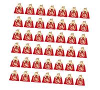 DECHOUS 50 Piezas Bolsa Suerte Caracteres Chinos Fu Bolsa Cordón para Embalaje de Joyas para Guardar Pelusas para Obsequio de Año