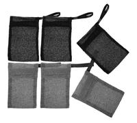 DECHOUS 6 piezas Bolsa para Jabón Malla para Ducha y Lavado Manos Cuerpo Funda Colgante Multiusos para Pastillas Pequeñas Color Negro y Gris