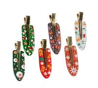 DECHOUS 6 Pinzas Cabello Navideñas Metálicas y Acrílicas Horquillas Laterales Surtidas para Mujer y Niñas Accesorios Decorativos para Fiestas Navideñas Fijación Segura y Resistente