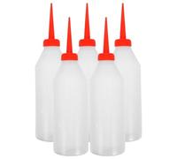 DECHOUS Aceitera para Máquina de Coser 500 Ml Botella Dispensadora de Aceite de Plástico Boquilla Larga Exprimible para Dosificación Precisa Set de 5 Unidades Lubricación para