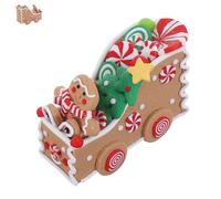 DECHOUS Adorno Navideño de Hombrecito de Jengibre Trineo de PVC Centro de Mesa Navideño Decorativo Figura Coleccionable Ligera para Decoración de Sala Oficina y Escaparate