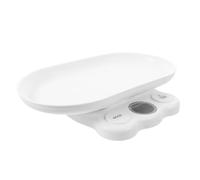 DECHOUS Báscula Electrónica para Mascotas Mini de Plástico Blanco Capacidad de 15kg, Pantalla Clara y Monitoreo Preciso para Gatos y Perros Hogar