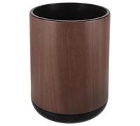 DECHOUS Basurero Doble Pared de Plástico 15L sin Tapa Veta Madera Diseño Abierto Gran Capacidad para Cocina Baño y Oficina Papelera Redonda Oculta para Bolsa Elegante y Funcional