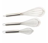 DECHOUS Batidor de Globo Alisador de Grumos 3 Piezas de Acero Inoxidable para Mezclar Salsas y Adobos y Aumento de Volumen en Cocina