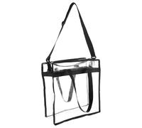 DECHOUS Bolsa de transporte para exteriores de PVC negro, con cremallera y diseño fashion, ideal para la familia y compras, gran capacidad y portabilidad