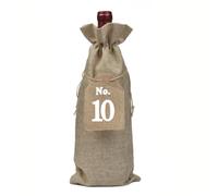 DECHOUS Bolsas para Botella de Vino de Arpillera 20 Unidades 15X35 CM con Cordón y Etiquetas Numeradas Decoración para Fiesta y Obsequio Tapa de Botella con Etiqueta Incluida