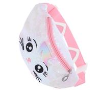 DECHOUS Bolso kawaii con lentejuelas y dibujos animados de gatitos para niñas, riñonera de PU con cinturón ajustable, perfecto para cumpleaños y días escolares