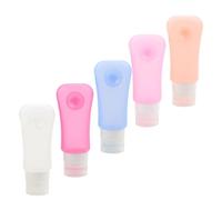 DECHOUS Botellas de Silicona 89Ml Rellenables con Ventosa para Gel y Champú, 5 Unidades, Reutilizables, Contenedor de Maquillaje