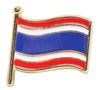 DECHOUS Broche de la bandera nacional de Tailandia, pin de metal con hebilla resistente, accesorio creativo para ropa casual, para niñas y, color rojo